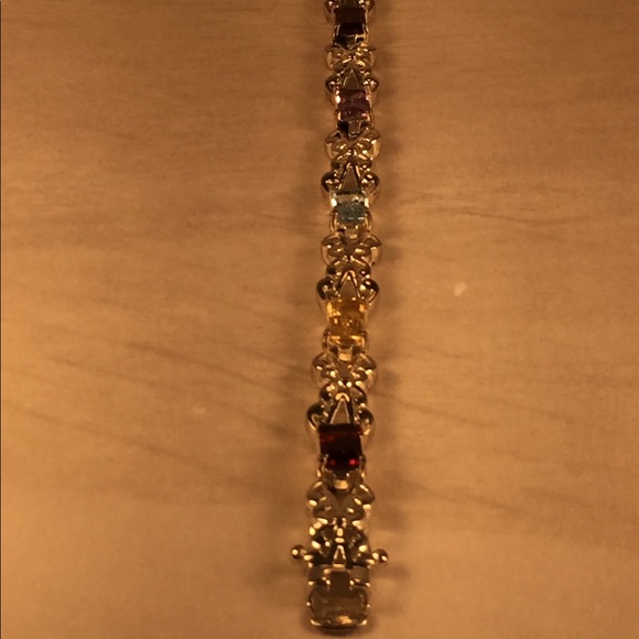 Beautiful Multi-stone Sterling Silver Bracelet - Picture 4 of 8